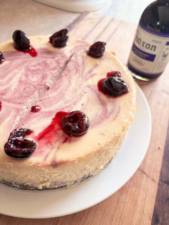 Balsamic Cherry Coconut Cheesecake